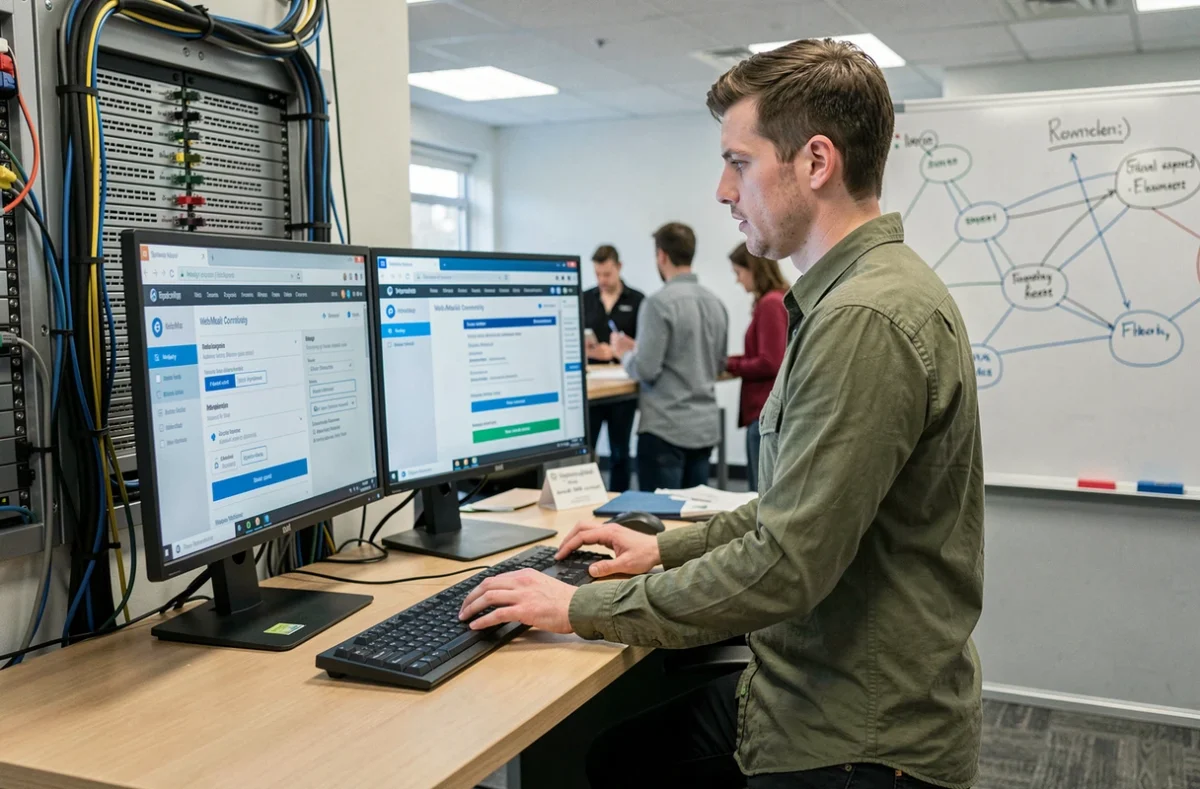 Administrateur informatique configurant la convergence webmail de l'académie Orléans Tours sur poste de travail
