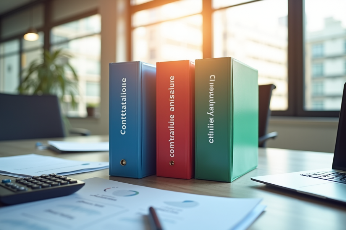 Bureau moderne avec classeurs de comptabilite generale