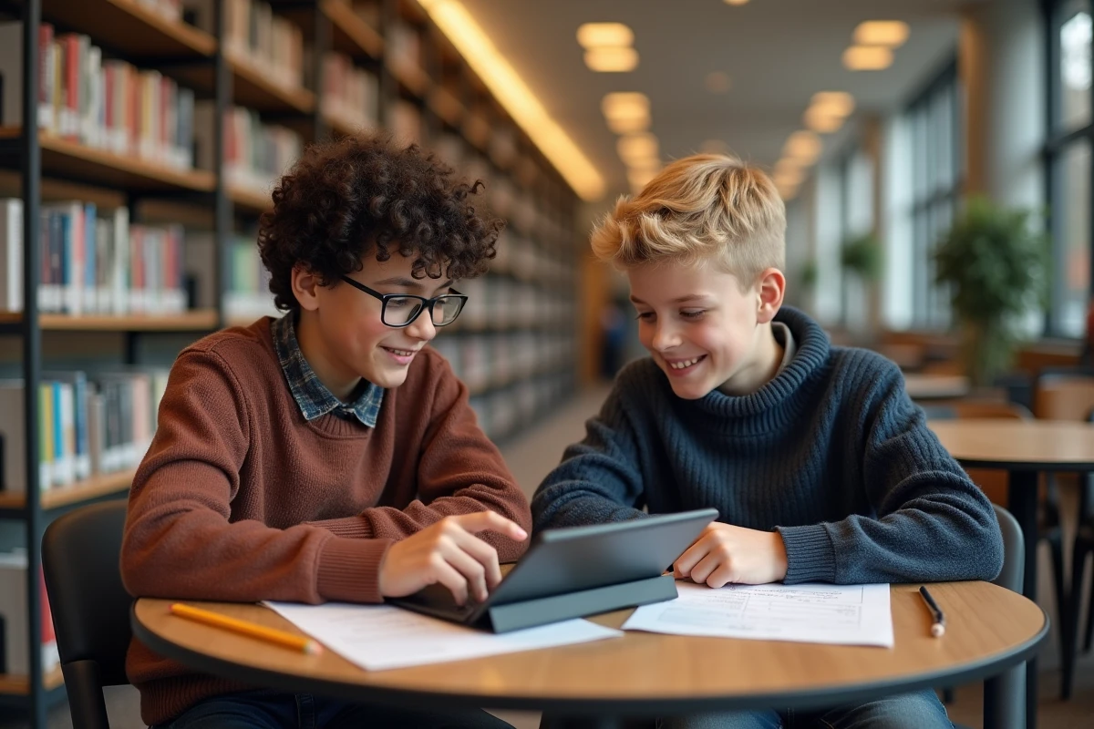 Deux adolescents discutant autour d